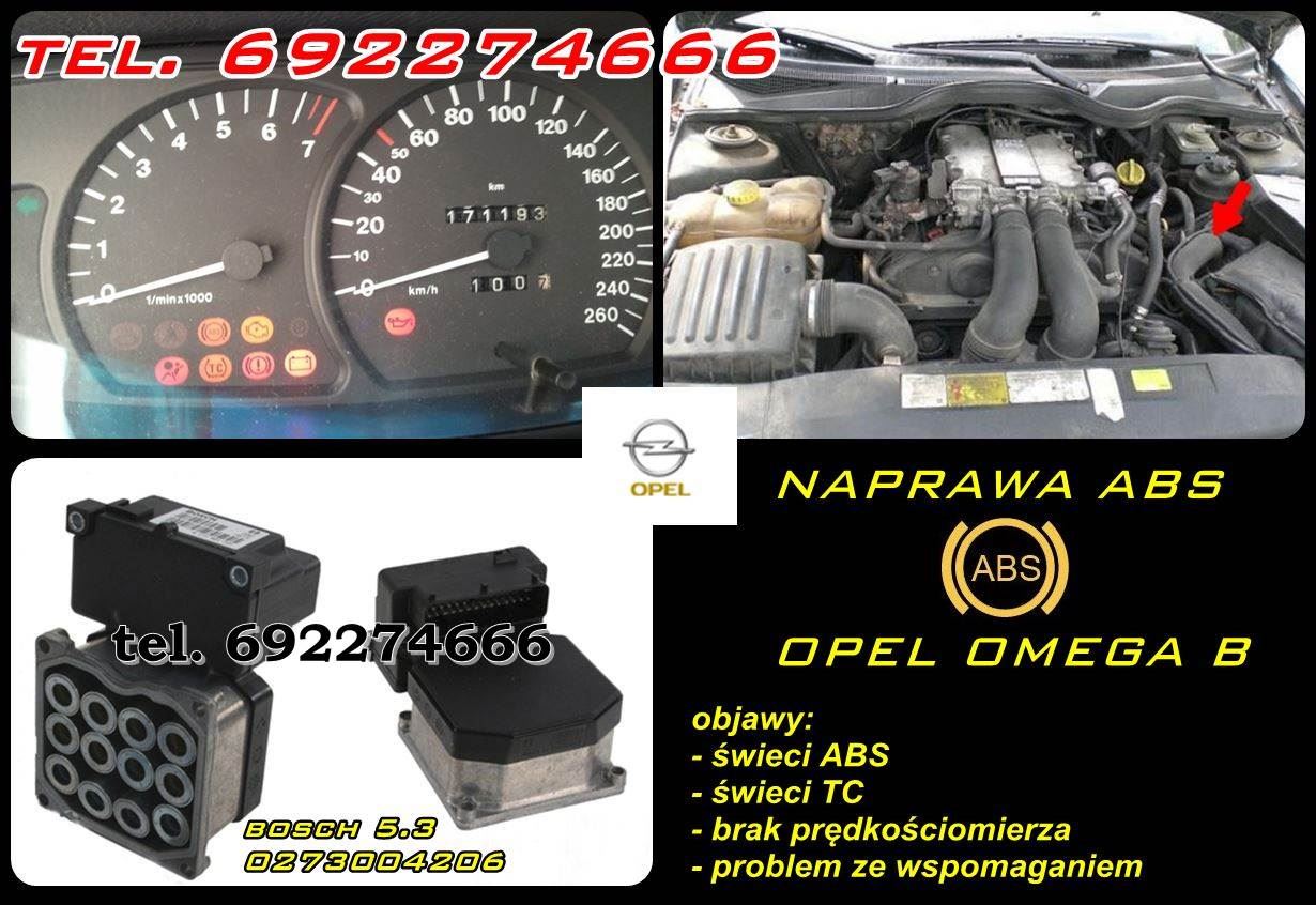 Sterownik pompy ABS Opel Omega B, zapalia si kontrolka ABS TC brak prdkociomierza, brak komunikacji ze sterownikiem ABS, 0273004206, pompa ABS DX, DY, WL